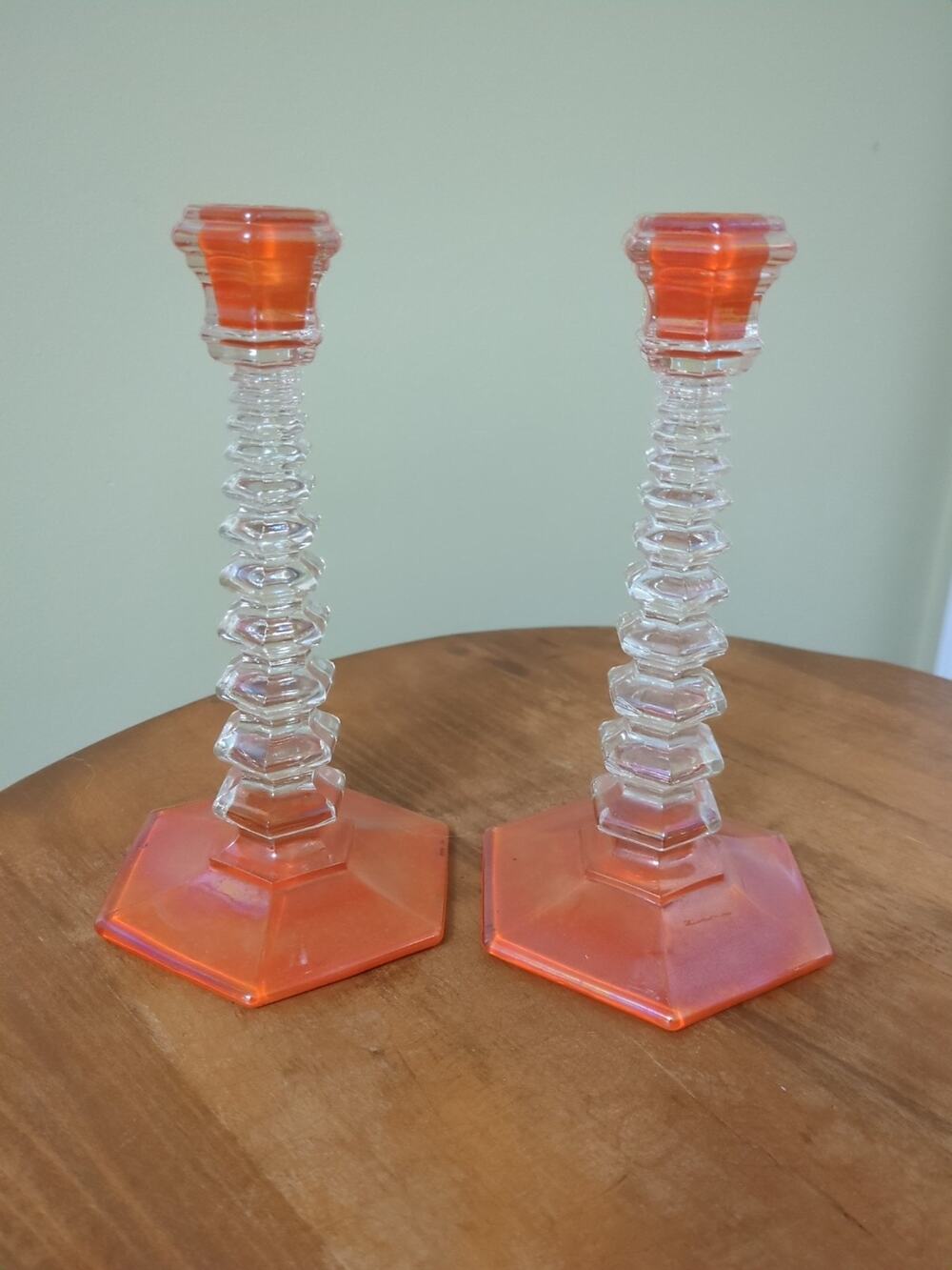 Westmoreland Mt. Vernon Art Deco Candlesticks